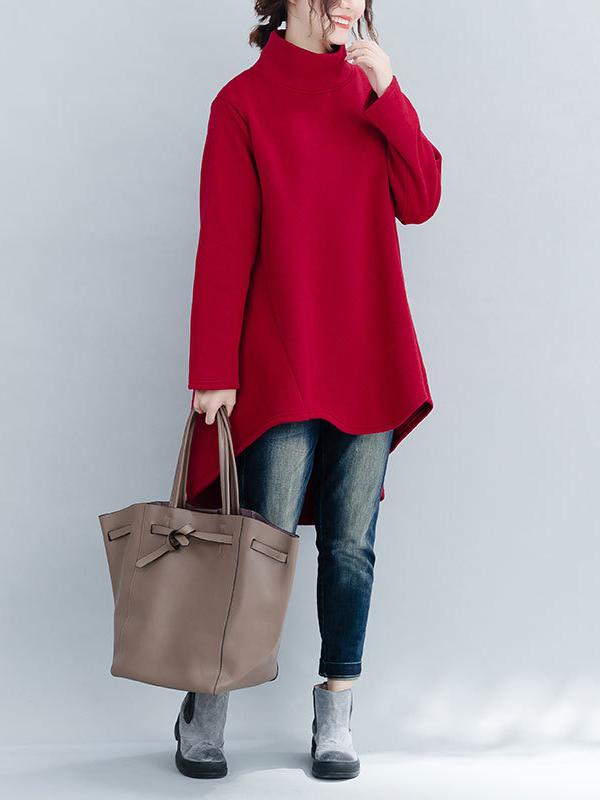 xakxx Loose Turtleneck Cropped Sweatshirt