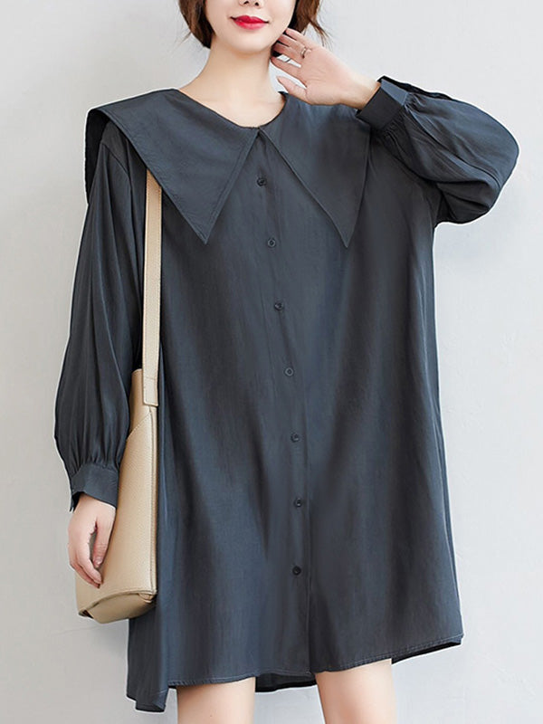 xakxx Original Printed Doll Collar Shirt Dress