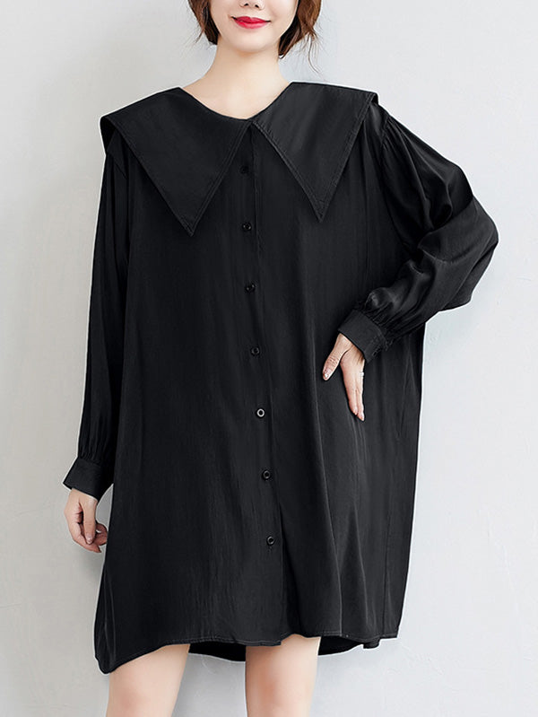 xakxx Original Printed Doll Collar Shirt Dress