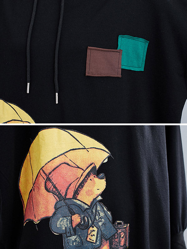 xakxx Original Cartoon Printed Drawstring Hoodies