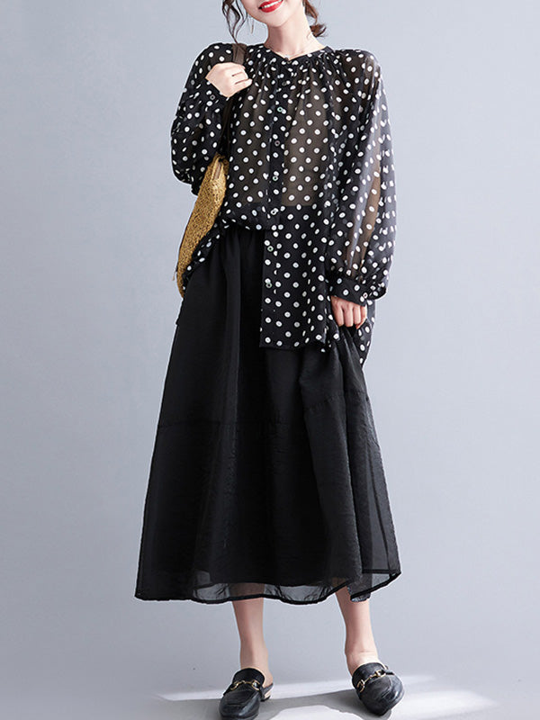xakxx Original Casual Polka-Dot Blouse
