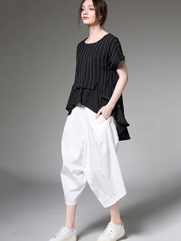 xakxx Original Simple Casual Loose White Harem Pants