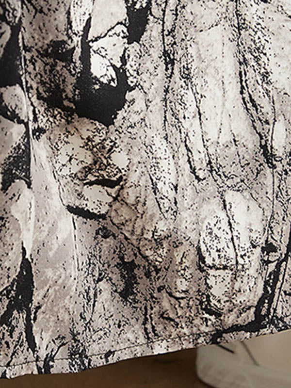 xakxx Vintage Printed Loose Wide Leg Overalls