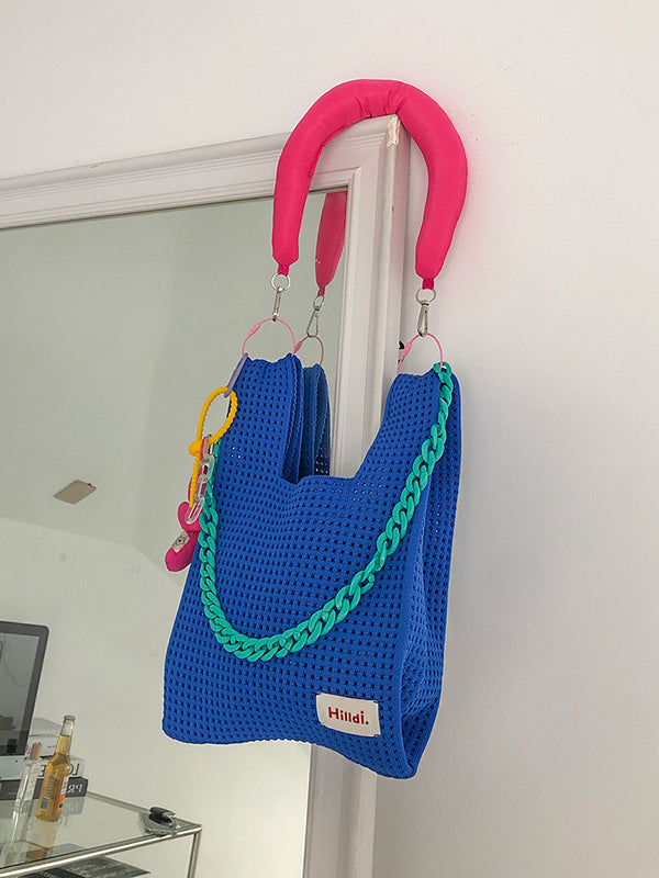 xakxx Chains Hollow Woven Shoulder Bags Handbags