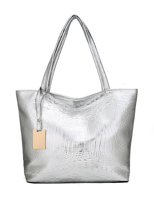 xakxx Original Solid Color Shiny Tote Bag