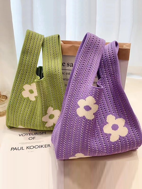 xakxx Floral Printed Hollow Bags Accessories Handbags