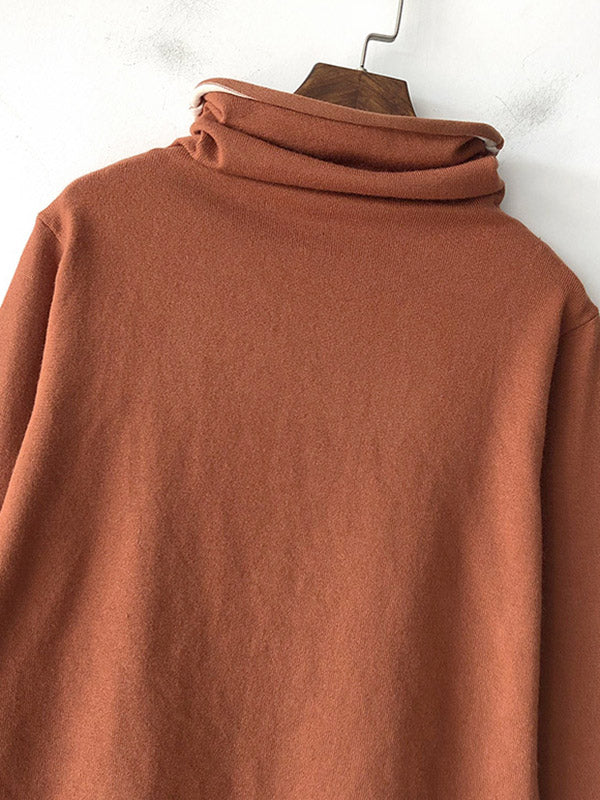 xakxx xakxx-Casual Loose 8 Colors High-Neck Long Sleeves Knitwear