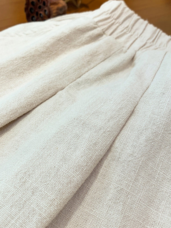 xakxx Bloomers Solid Color Casual Pants Bottoms Trousers