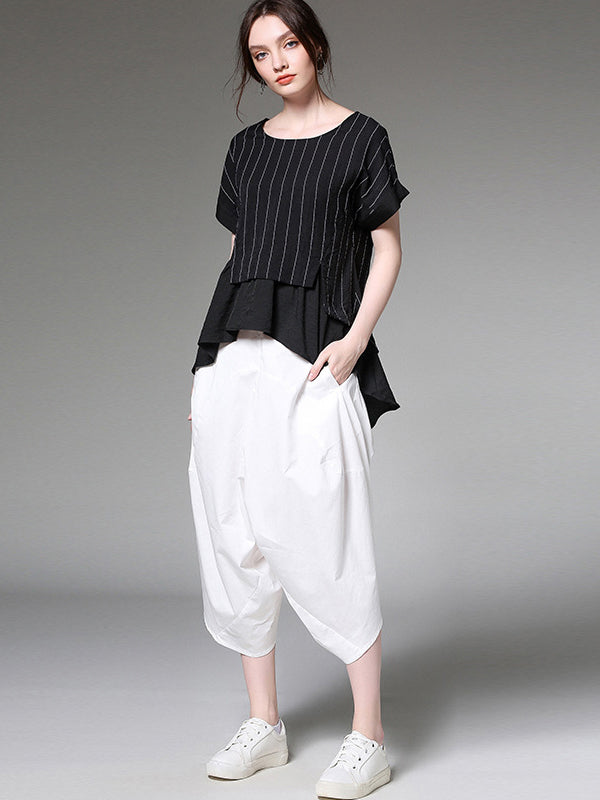 xakxx Original Simple Casual Loose White Harem Pants