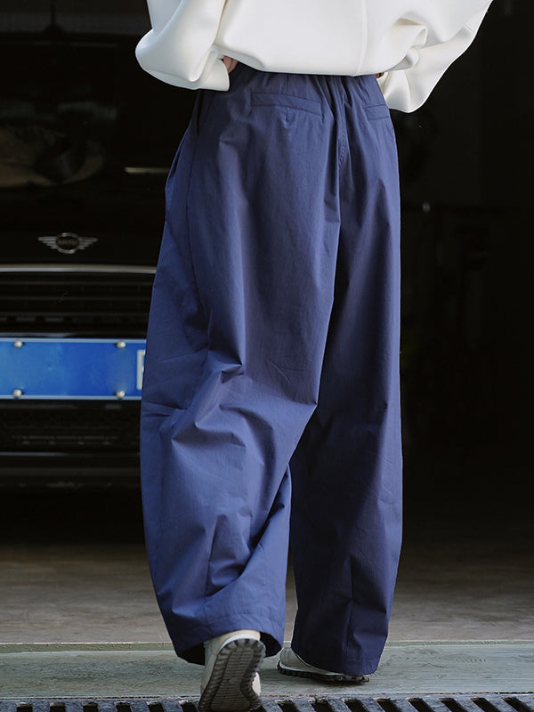 xakxx High Waisted Loose Solid Color Casual Pants Bottoms