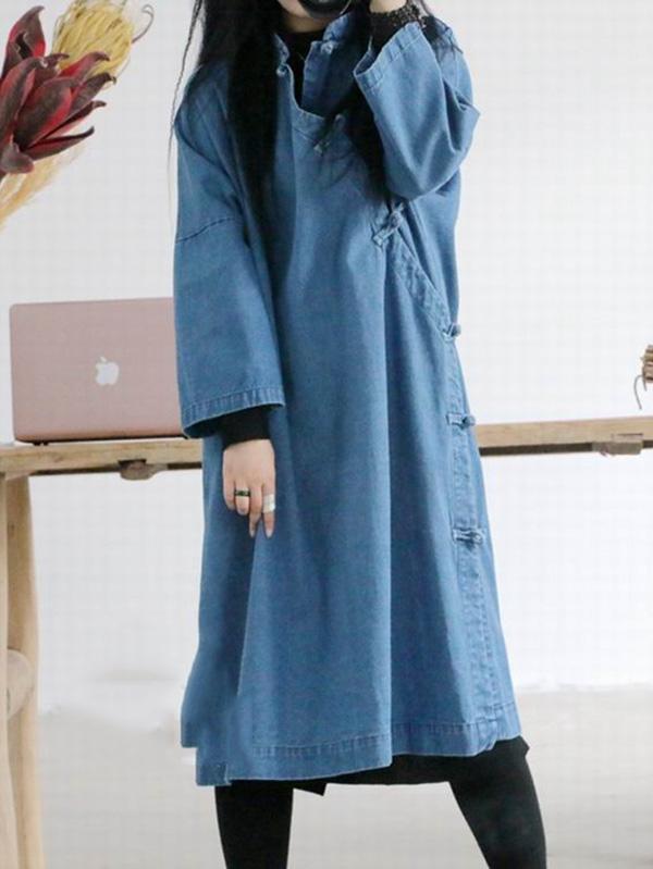 xakxx National Style Button Long Dress