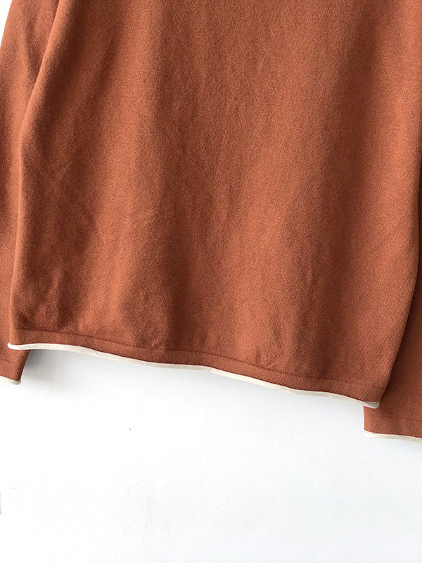 xakxx xakxx-Casual Loose 8 Colors High-Neck Long Sleeves Knitwear