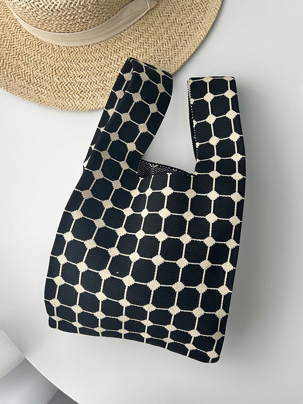 xakxx Plaid Woven Handbag
