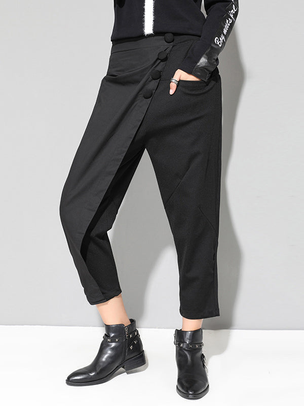 xakxx Leisure Fashion Irregularity Solid Color Harem Pants