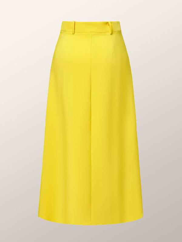 xakxx Simple High Waisted Solid Color Skirts Bottoms