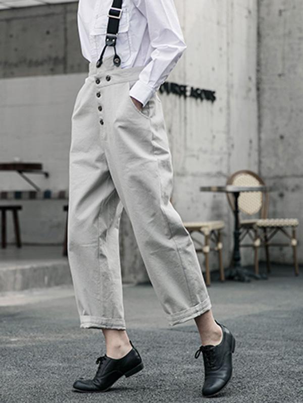 xakxx Vintage One-Shoulder Multi-Buckle Jumpsuit