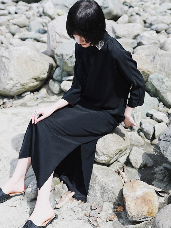 xakxx Vintage Solid Buckle Long Cheongsams