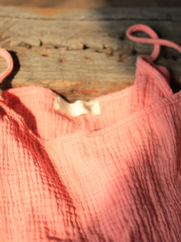 xakxx Vintage Solid Color Spaghetti-Neck Loose Sleeveless Mini Dress