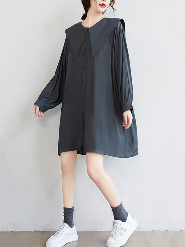 xakxx Original Printed Doll Collar Shirt Dress
