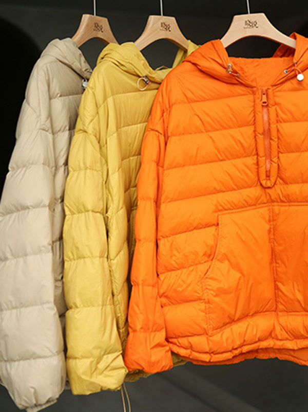 xakxx Original Solid Hooded Duck Down Coat