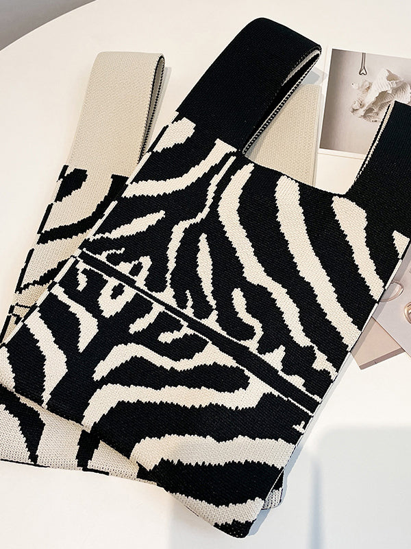 xakxx Contrast Color Bags Woven Handbag