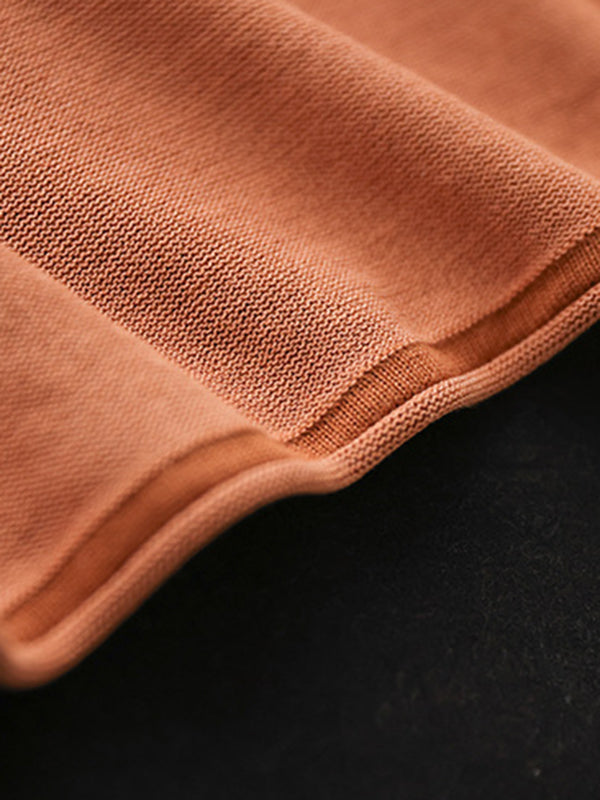 xakxx Loose Sleeveless Solid Color Round-Neck Knitting Vest Top
