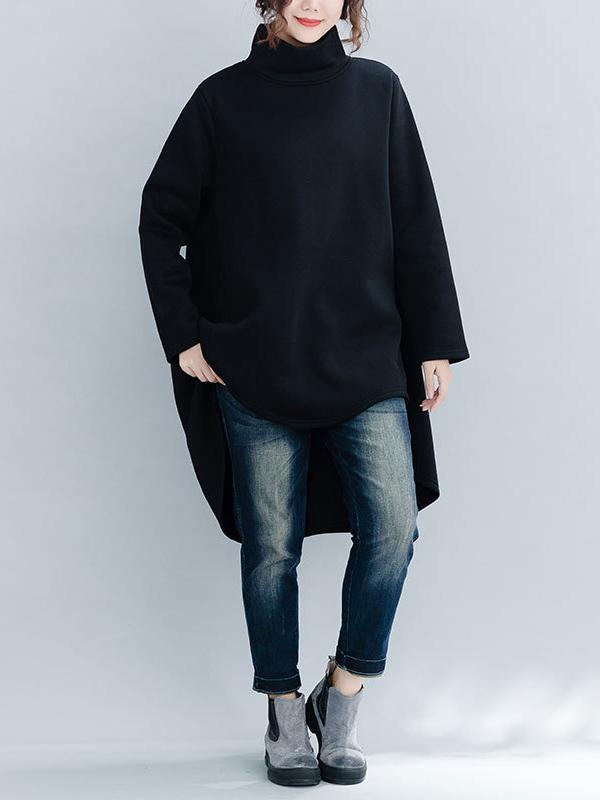 xakxx Loose Turtleneck Cropped Sweatshirt