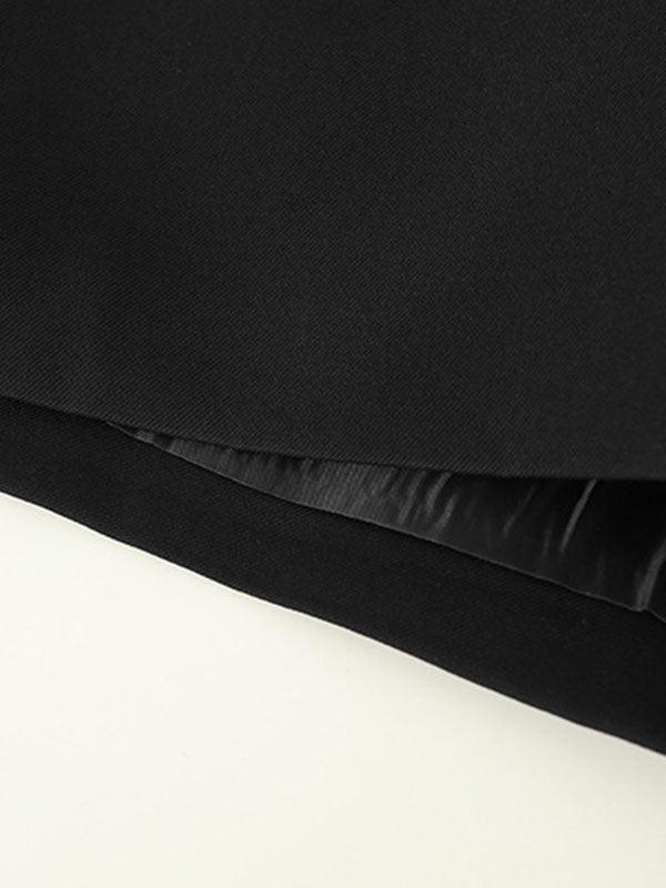 xakxx High Waisted Irregular Clipping Solid Color Culotte Shorts Bottoms