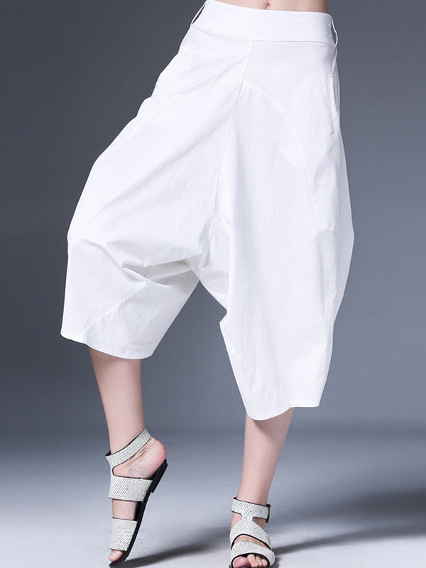 xakxx Original Simple Casual Loose White Harem Pants
