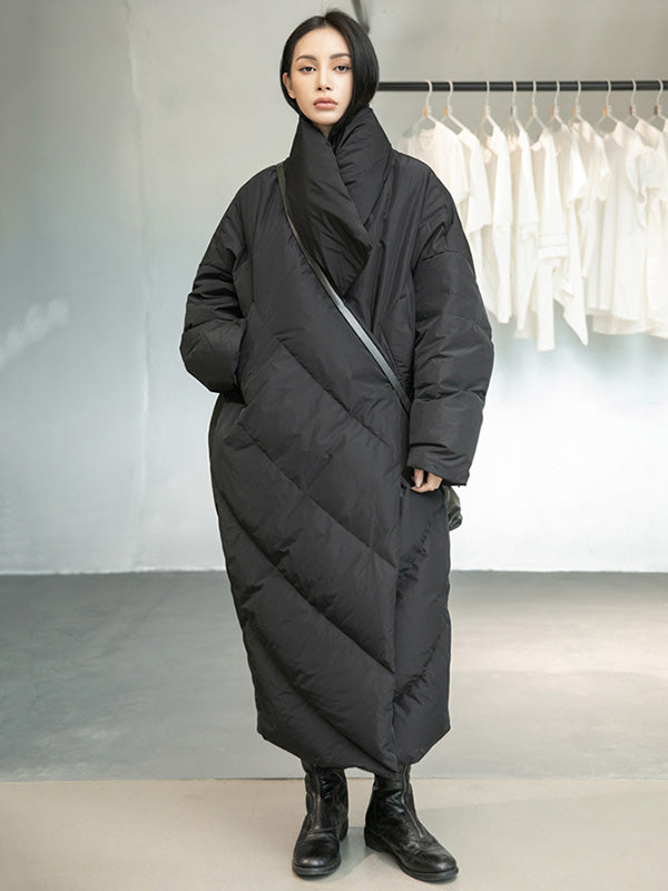 xakxx Thicken Solid Warm Irregularity Duck Down Coat