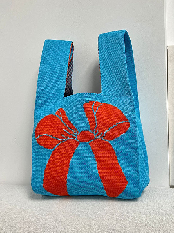 xakxx Casual Weave Contrast Color Bags Accessories