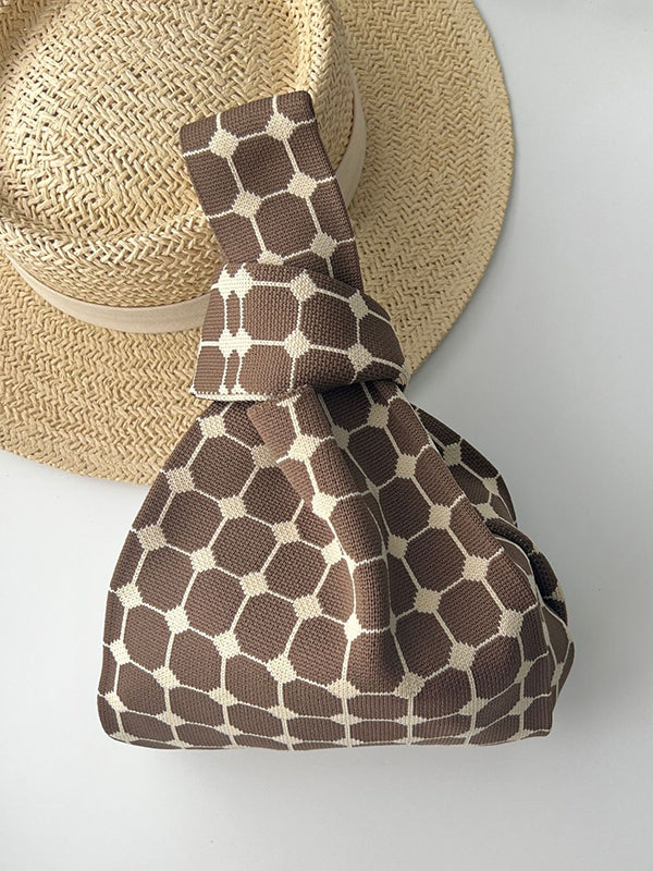 xakxx Plaid Woven Handbag