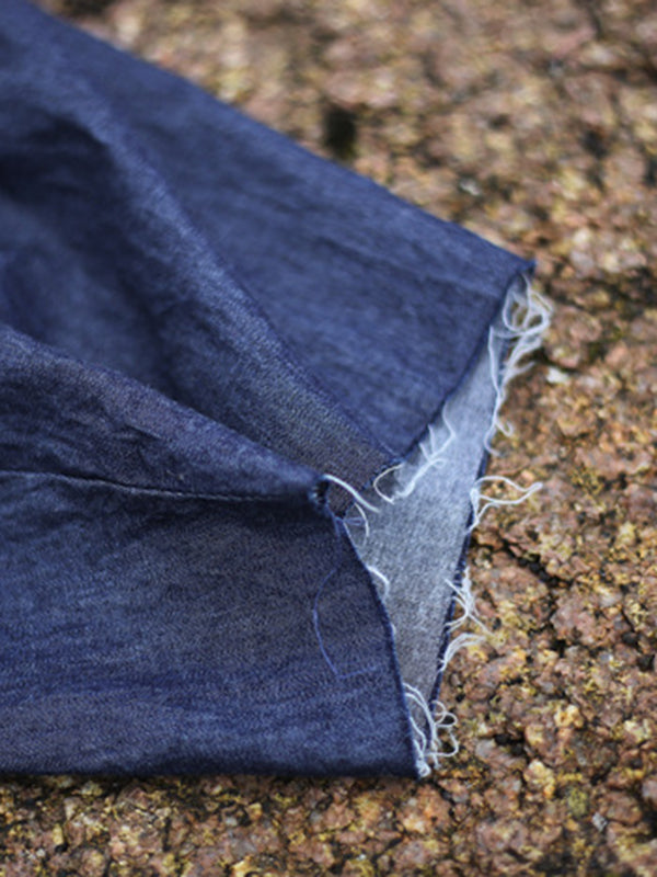 xakxx Vintage Loose Denim Color Wide Leg Jean Pants