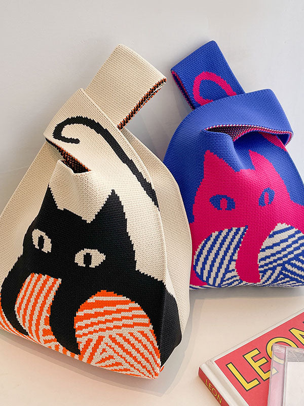 xakxx Animal Printed Multi-Colored Bags Accessories Woven Handbag