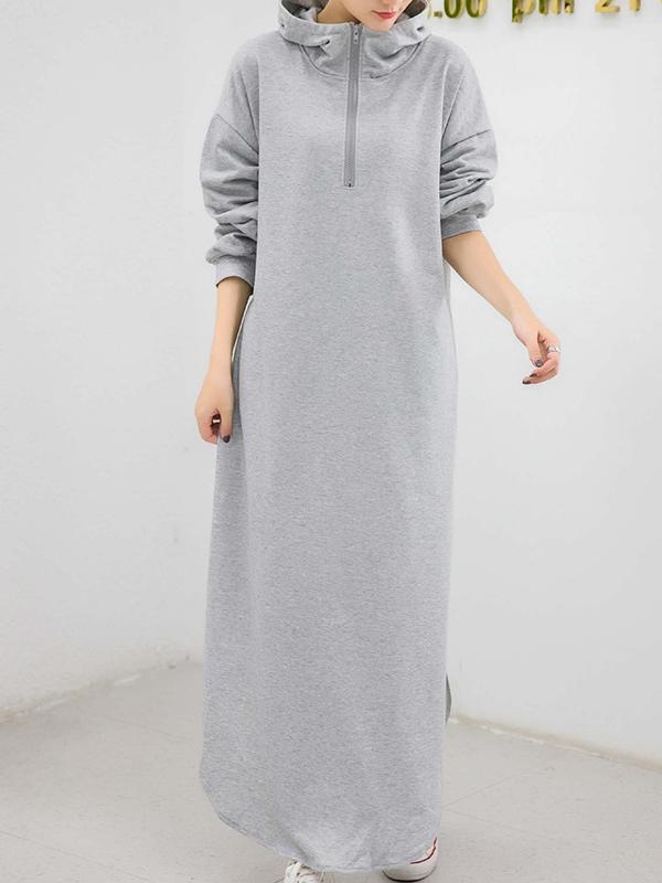xakxx Simple Loose 2 Colors Long Dress