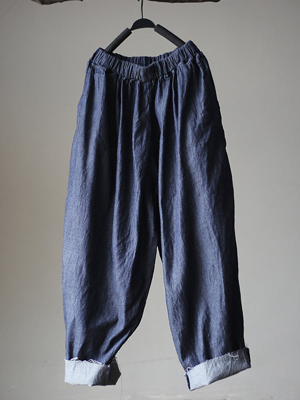 xakxx Vintage Loose Denim Color Wide Leg Jean Pants