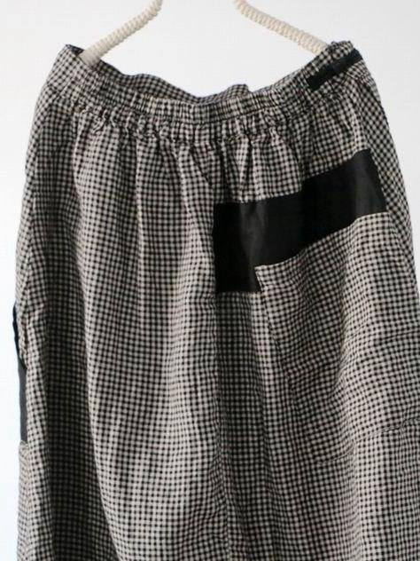 xakxx Vintage Plaid Split-joint Cropped Linen Pants