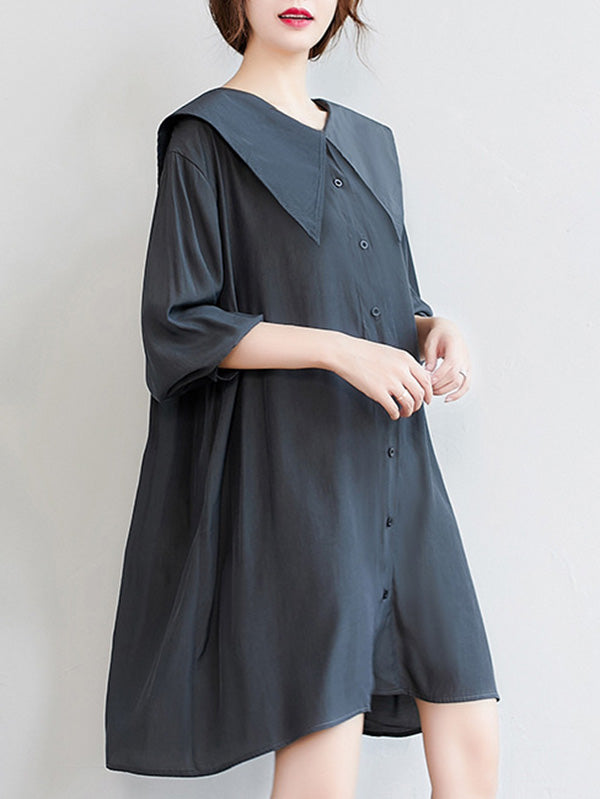xakxx Original Printed Doll Collar Shirt Dress