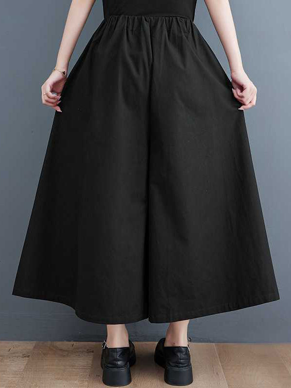 xakxx Loose Wide Leg Abstract Printed Elasticity Casual Pants Bottoms