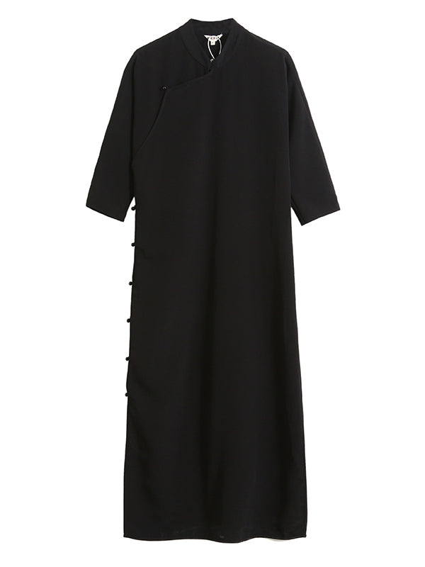 xakxx Vintage Solid Buckle Long Cheongsams