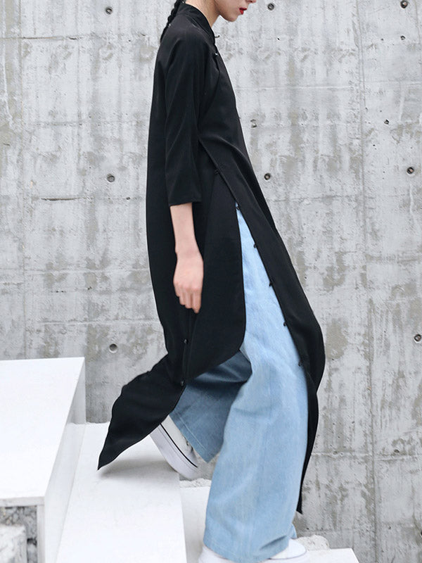 xakxx Vintage Solid Buckle Long Cheongsams