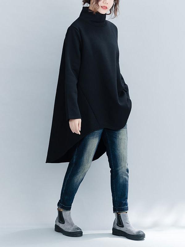 xakxx Loose Turtleneck Cropped Sweatshirt