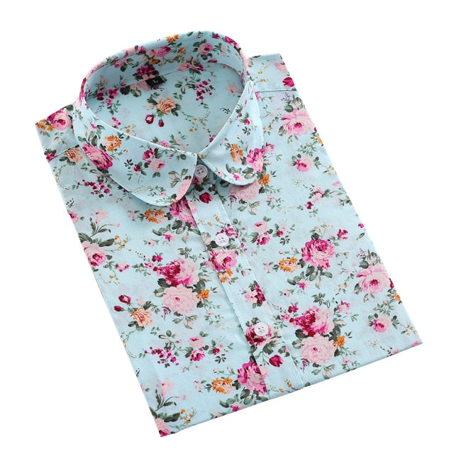 xakxx Women Shirts Long Sleeve Cotton Blouse Fashion Print Cherry Lips Flower Top Shirts For Women Autumn Under Shirt Ladies Office