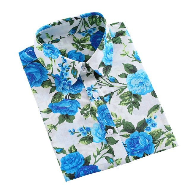 xakxx Women Shirts Long Sleeve Cotton Blouse Fashion Print Cherry Lips Flower Top Shirts For Women Autumn Under Shirt Ladies Office
