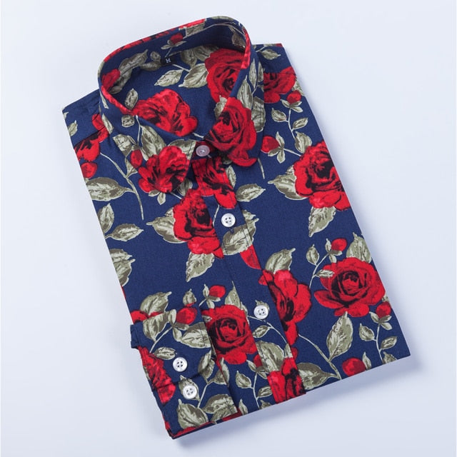 xakxx Women Shirts Long Sleeve Cotton Blouse Fashion Print Cherry Lips Flower Top Shirts For Women Autumn Under Shirt Ladies Office