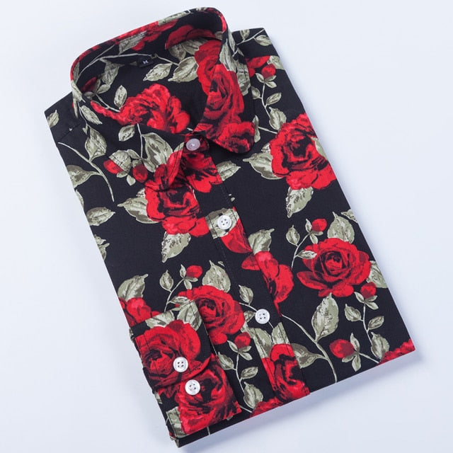 xakxx Women Shirts Long Sleeve Cotton Blouse Fashion Print Cherry Lips Flower Top Shirts For Women Autumn Under Shirt Ladies Office
