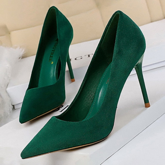 New Women Pumps Suede High Heels Shoes Fashion Office Shoes Stiletto Party Shoes Female Comfort Women Heels