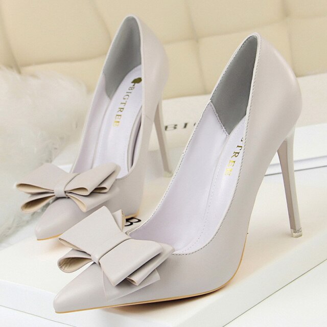 Bow-knot Pumps Women High Heels Fashion Women Heels Lady Stiletto Shoes Wedding Shoes Classic Pumps Footwear