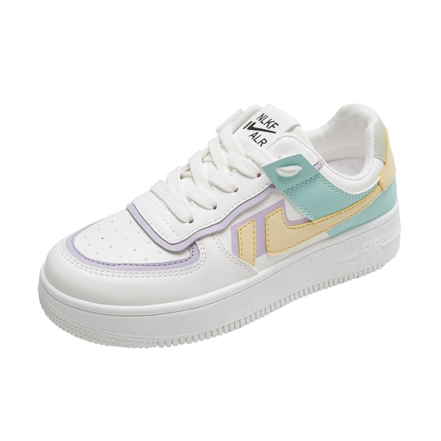 xakxx New Women Sneakers White Tennis Women Shoes Canvas Slip On Female Row Shoes Platform Flats Casual Ladies Vulcanize Shoes