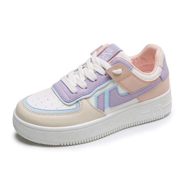 xakxx New Women Sneakers White Tennis Women Shoes Canvas Slip On Female Row Shoes Platform Flats Casual Ladies Vulcanize Shoes